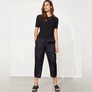 Eileen Fisher Silk Organic Cotton Brushstroke Pull On Washable Pant Size X-Small
